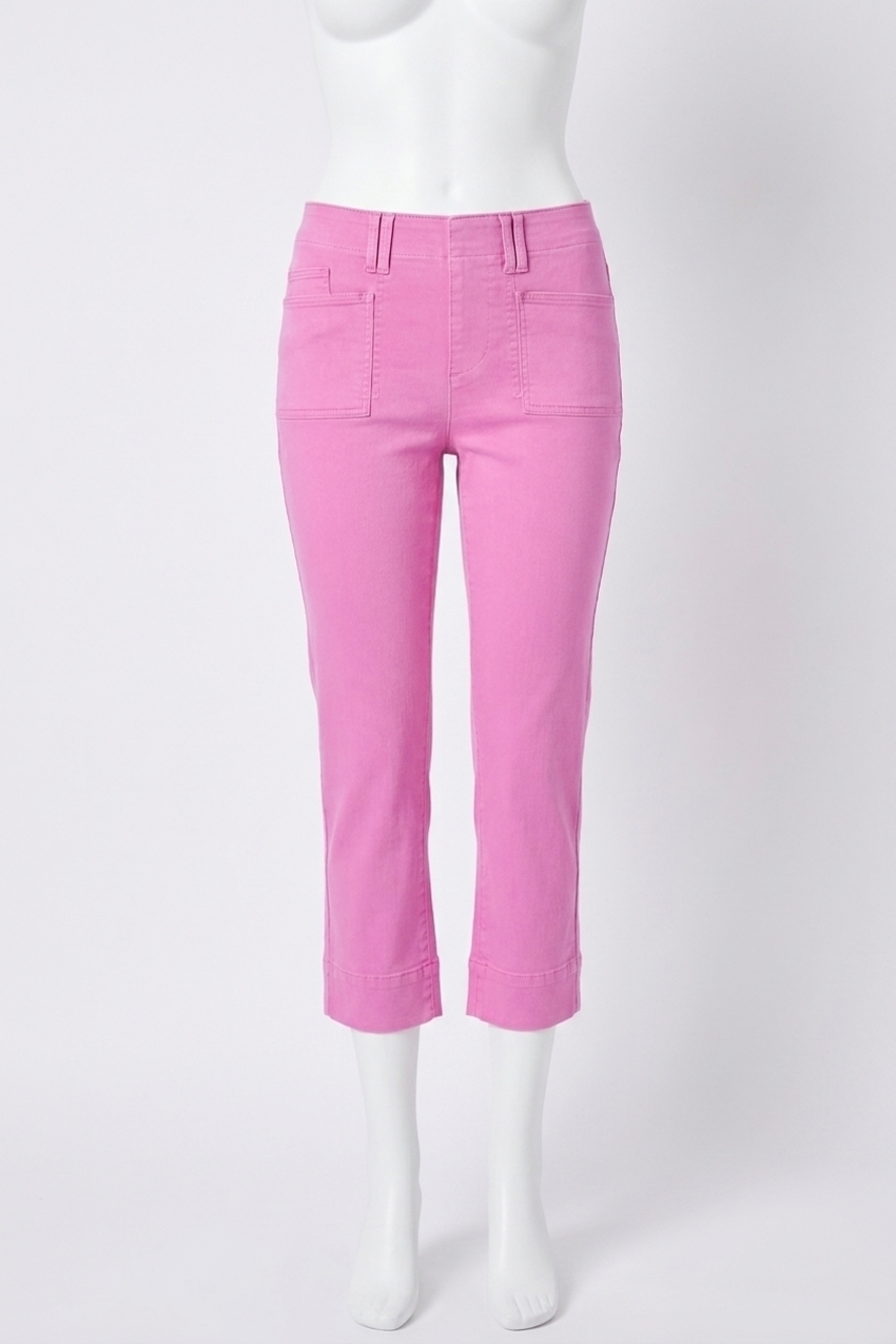 NEW TRIBAL coralie comfort stretch pull-on kick flare capris pants in wisteria
